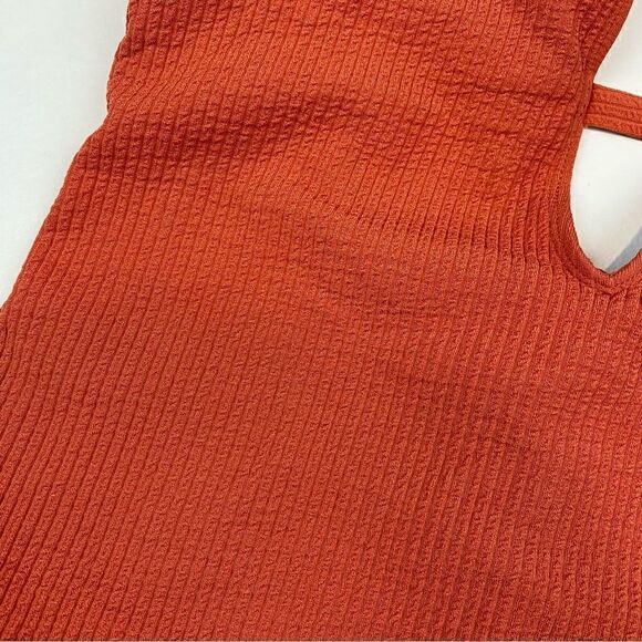 Becca Skylar One Piece Swimsuit Burnt Orange Large Cutout - Picture 4 of 6